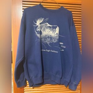 Vintage American Eagle Outfitters Navy Sweater Excellent Condition (Large)
